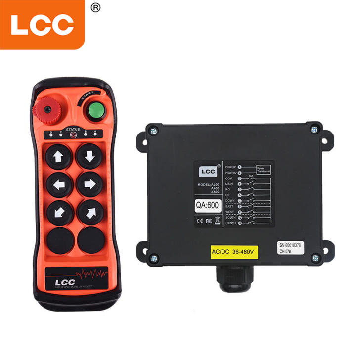 LCC 제조업체 QA600 방수 6 Button110V 220V 24Vtruck 무선 리프팅 오버 헤드 크레인 호이스트 라디오 산업용 리모컨