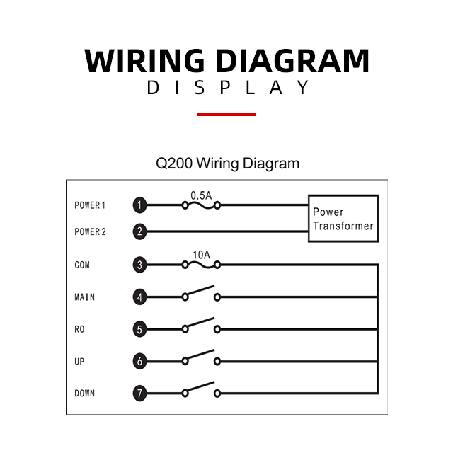 Q200 2 버튼 단일 속도 라디오 오버 헤드 무선 원격 제어