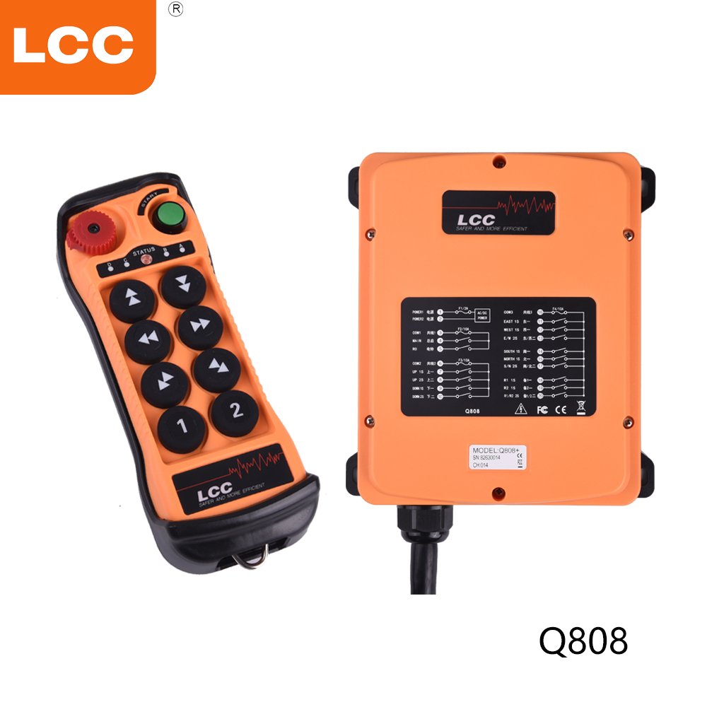Q800 8개의 단추 무선 라디오 전송기 및 수신기 산업 기중기 원격 무선 제어