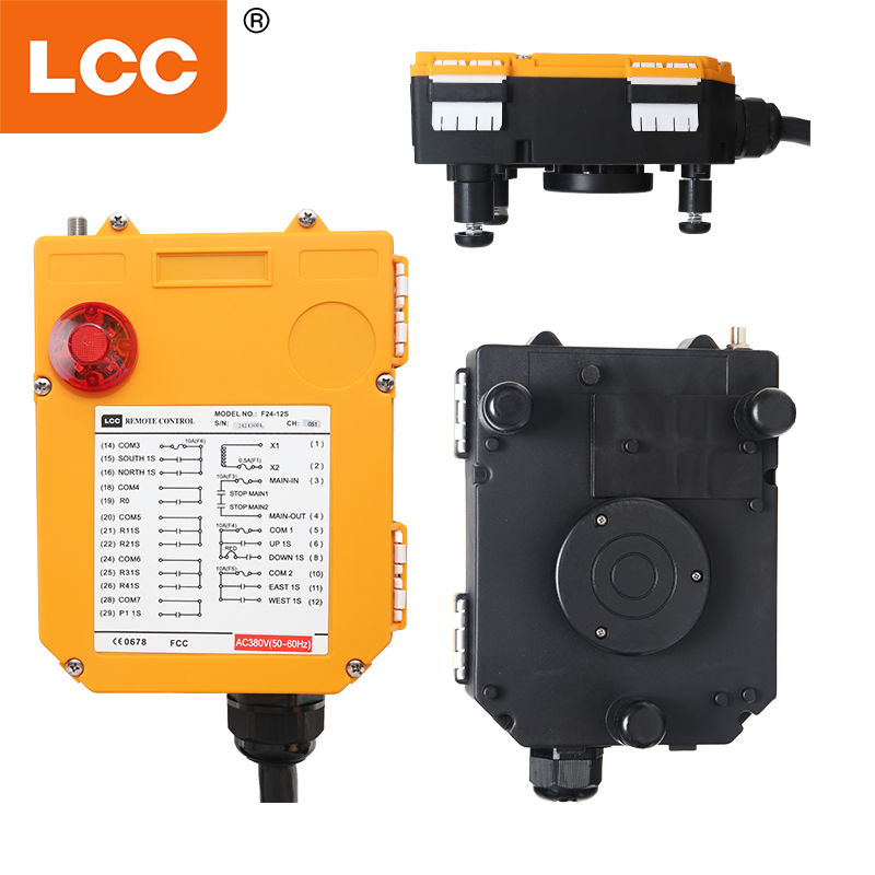 F24-12S 무선 단일 속도 12 채널 송신기 및 수신기 오버 헤드 크레인 원격 제어 